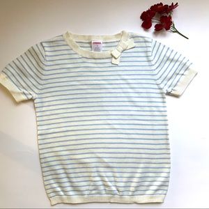Gymboree S/S blue stripe sweater -Girls 5